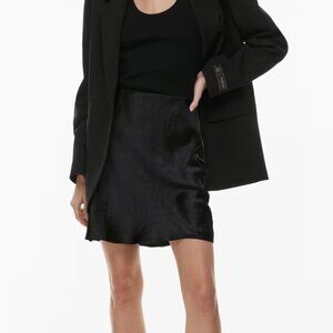Black Aritzia Babaton Mini Slip Skirt - black, size 6